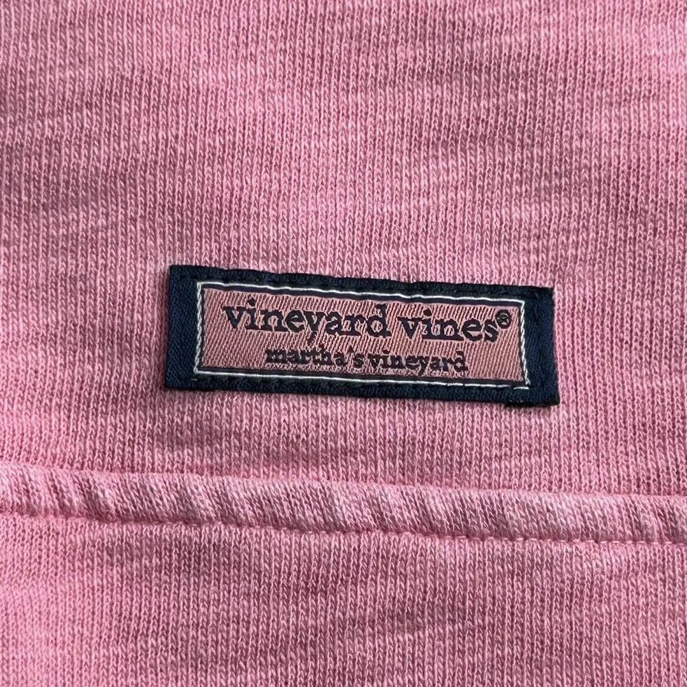 Vineyard Vines Sweatshirt Womens M Pink 1/4 Zip Kangaroo Pocket Logo Pullover - Picture 5 of 15